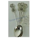 Set of 4 Hong Kong  sterling silver demitasse