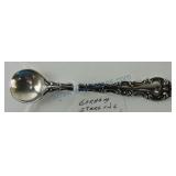 Gorham sterling silver salt spoon, Strasburg