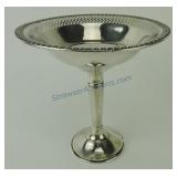 Sterling silver weighted reticulated compote 6"