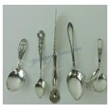 Silver plate lot of 5 flatware pieces - 2 baby