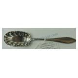 Rogers Bros silver plate shell sugar spoon