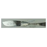 Brown & Bros silver plate cake saw, decorated