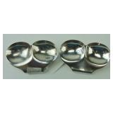 Pair of English silver plate caddy spoons,