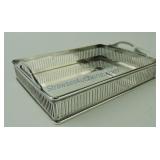 Silver plate small tray with reticulated sides,