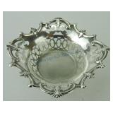 W & C silver plate fancy pierced dish, 4"