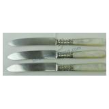 MOP handled set of 3 fruit knives, 5 3/4"
