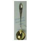 Scandinavian .830 silver cream ladle with gold