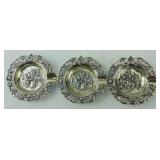 Danish .800 silver set of 3 ashtrays embossed