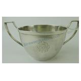 M F & co hammered sterling silver double handle