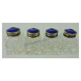 Set of 4 David Anderson Norway cut glass