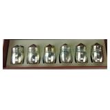 Viking sterling silver set of 6 shakers in box,