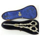 Sterling silver handled pair of grape shears