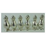 Sterling silver set of 3 individual salt shakers,
