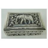 Thai .900 silver box with elephant, 4.2oz+