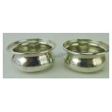 Pair sterling silver salt cellars, 1.3oz+