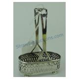 Sterling silver shaker caddy on ball feet, .7oz+