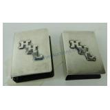 Sterling silver pair of match box holders, 1.5oz+