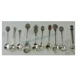 Lot of 10 .800 silver demitasse souvenir