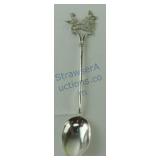 Sterling silver spoon with Chinese ricksman,