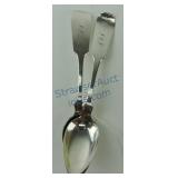 Pair of American coin silver spoons by Gilbert