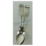 Pair of American coin silver spoons by Jacob