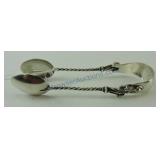 Dutch silver Apostle sugar tongs, 25gr