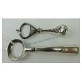 Sterling silver handled lot of 2 bottle openers