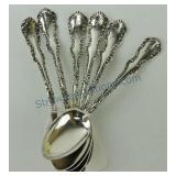 Set of 6 sterling silver teaspoons, Louis XV