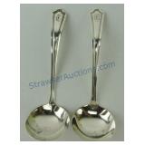 Pair Manchester sterling silver cream ladles,