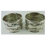 Gorham sterling silver pair napkin rings,