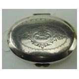 English sterling silver snuff box, monogrammed,