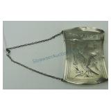 Sterling silver calling card case with bird and