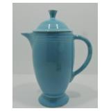 Vintage Fiesta coffee pot, turquoise, chip to