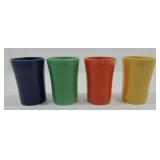 Vintage Fiesta tumblers, 4 mixed