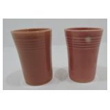 Vintage Fiesta tumblers, 2 rose