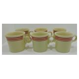 Fiesta Post 86 red striped set of 6 mugs