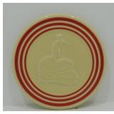 Fiesta Post 86 red striped dancing girl trivet