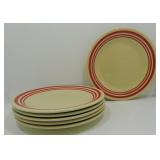 Fiesta Post 86 red striped set of 6 - 10 1/2"