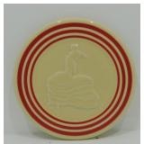 Fiesta Post 86 red striped dancing girl trivet