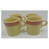 Fiesta Post 86 red striped set of 4 mugs