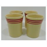 Fiesta Post 86 red striped set of 4 tumblers