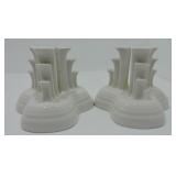 Fiesta Post 86 pair pyramid candle holders,