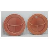 Vintage Fiesta pair of rose 10 1/2" compartment