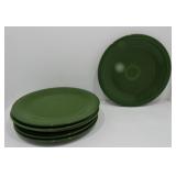 Vintage Fiesta lot of 6 - 9" plates, dark green