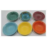 Harlequin lot of 5 basketweave nut cups and