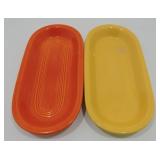 Vintage Fiesta lot of 2 utility trays, red and