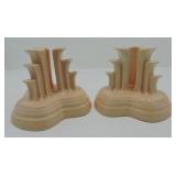 Fiesta Post 86 apricot pair of pyramid candle