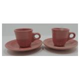 Fiesta Post 86 rose pair of AD cups & saucers