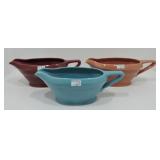 Harlequin lot of 3 sauce boats, nicks