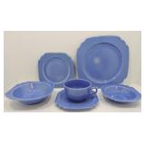 Riviera 6 piece place setting, mauve blue,